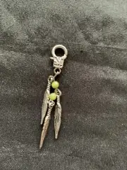 Green Gemstone and Feather Clip Bling Handbag Jewellery One Of A Kind Handmade