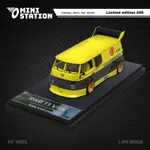 MINI STATION 1: 64 大衆VW RWB T1 VAN 寬體改裝版 黃色龍珠塗裝 閤金車模 壓鑄 汽車玩具