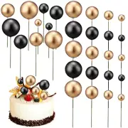30 Pcs Mixed Gold and Ball Decorative Inserts Cake Toppers