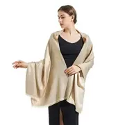 Women's Sparkly Metallic Shawls and Wraps Pashmina for Wedding Formal C#. Gold