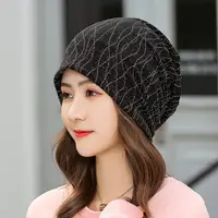 在飛比找樂天市場購物網優惠-帽子女冬天韓版百搭套頭月子帽包頭帽睡帽時尚棉頭巾帽保暖化療帽