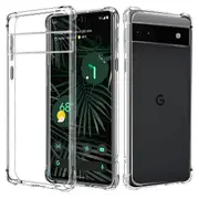 For Google Pixel 6A Clear Case Shockproof Tough Gel Clear Transparent Air Cushion Cover (Transparent)