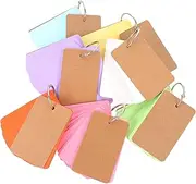 ZUNOXAZ 7Sets DIY Note Pads Blank Flash Cards with Binder Rings Multi Color Student Stationery for Study Memo and Creative Projects for Teachers and Travelers