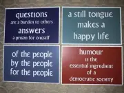 THE PRISONER PATRICK MCGOOHAN SET OF 4 CARDS LABOUR EXCHANGE POSTERS ARRIVAL
