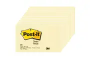 Post-It 655 Sticky Notes 76x127mm Large Rectangle Yellow Pack 12 Pads