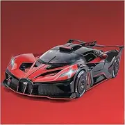 Scale Finished Model Car 1:24 Scale for Bugatti Bolide Sports Car Alloy Casting Miniature Vehicle Simulation Car Model Souvenir Die-cast Vehicle(Red)