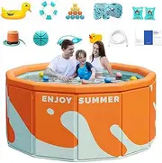 Outdoor Swimming Pool, Non-Inflatable Family Pool, Portable Swimming Pool for Outdoor, Indoor, Backyard, Garden, Balcony, Beach