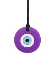 Brand New Sensory Chew Teether Necklace Chewellery Purple Bullseye Round