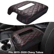 Fits 15-20 Chevy Tahoe Center Console Lid Arm Rest Cushion Pad Protect Cover RED