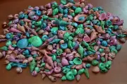 2400+ PCS ASSORT BABY MIXED DYED SEA SHELL BEACH DECOR CRAFT 1 LB #7942