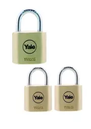 Padlock Yale solid brass lock Y110/25/115/1 & Y110/25/115/2