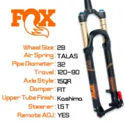 Fox 2016 TALAS 32 Fork KASHIMA 29in F-S120-90mm Remote-ADJ 15QR 1.5T 44mm RakeAM