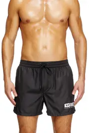 [Diesel] Diesel - Mid-length swim shorts with logo print - Swim shorts - Man - Black XL Black