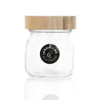 Lemon & Lime 9.5cm/300ml Clear Glass Food Jar Container Storage w/ Bamboo Lid