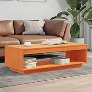 Coffee Table Wax Brown 110x50x33.5 cm Solid Wood Pine Modern Furniture Living Room