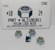 #10-24 Nylon Insert Lock Nuts Steel Zinc Plated (500)