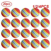 1/2/4PCS Golf Ball 38mm EVA Foam Soft Rainbow Stripe Golf Training Ball Swing Go