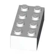 Lego White Brick 2 x 4 Qty 4 (72841)