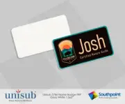 Unisub 5786 Name Badge Gloss White FRP w/Round Corners Case Qty 150 pcs
