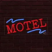 NEW "MOTEL" w/BORDER 30x12x1 INCH LED FLEX WINDOW/WALL INDOOR SIGN 30839