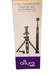 6 in 1 Monopod Tripod Kit by Altura Photo 55” Telescoping Camera Tripod Selfie