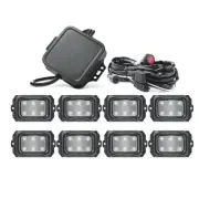 RGBW LED Rock Lights 8 Pods Bluetooth Underglow Underbody Neon Lights Glow