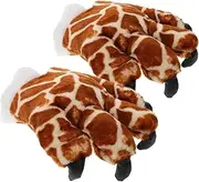 [FELTECHELECTR] Giraffe Gloves for Boys and Girls Plush Animal Paw Gloves Educational Toys