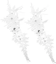 [TINEASUR] Long Lace Gloves for Women White Wedding Gloves with Tulle Formal Lace Gloves for Brides