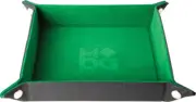 10x10 Green Folding Velvet Lined Dice Tray w/Leather Backing MET535