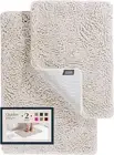 BELADOR Bathroom Rugs Sets 2 Piece- Plush Bath Mat Set Quick-Dry Soft Chenille B
