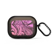 AirPods Pro 2 Impact Case Glitch blue pink gradient marble - acid marbling illusion