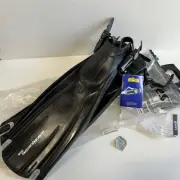 MARES QUATTRO ABS Fins w/Bungee Strap Size Small Black Made In Italy