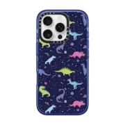 iPhone 16 Pro Impact Case MagSafe Compatible Dinosaurs in Space - Purple