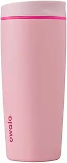 [Owala] SmoothSip Slider Insulated Stainless Steel Coffee Tumbler, Reusable Iced Coffee Cup, Hot Coffee Travel Mug, BPA Free 20 oz, Pucker Up