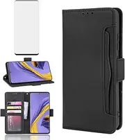 [Asuwish] Compatible with Samsung Galaxy S20 5G 6.2 inch Wallet Case and Tempered Glass Screen Protector Card Holder Stand Cell Accessories Phone Cover for S 20 20S UW S2O G5 Women Men Black
