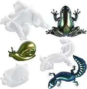 3D Frog Lizard Snails Shapes Resin Molds Silicone, AFUNTA 3 Pcs Epoxy Resin Molds Lifelike Animal Silicone Mold, for Wall Desktop, Cabinets Decor