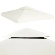3x3m Gazebo Top Cover 2 Tier Roof Square Canopy Replacement Waterproof Shade