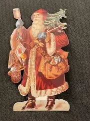 Victorian Santa Claus Card Toys Tree Die-Cut Old Punt Factory Reproduction J13