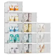 Shoe Organizer 12 Pack Shoe Storage Shoe Organizer for Closet Shoe Boxes Clea...