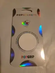 Popsockets Popgrip White On Black Blank Swappable