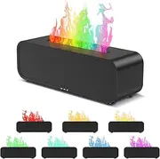 AMIR 250ml Colorful Flame Fire Diffuser Humidifier, 7 Colors Changing Oil Diffuser with USB Powered, Adjustable Mist Mode, Waterless Auto Shut-off, Timer Settings for Home, Yoga, Office, Spa, Room