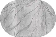 Nordic Design Grey Living Room Bedroom Bedside Playroom Kitchen Floor Decor Large Rug 90x200cm Oval Non Slip Rugs for Dining Office Sofa Floor Mats(2.6ft×4.9ft/80×150cm)