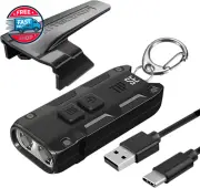 Tip SE Black 700 Lumen USB-C Rechargeable EDC Keychain Flashlight With