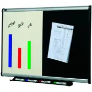Quartet Wall Hanging Combo Dual 90x60cm Whiteboard/Embossed Foam Board w/ Marker