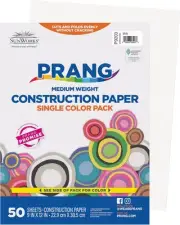 Prang (Formerly SunWorks) Construction Paper, White, 9" x 50-Count, White