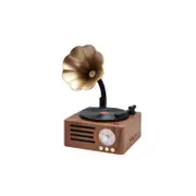 Bluetooth Record Player Retro Turntable Portable Wood Grain Mini Stereo Speaker