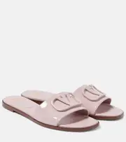 [Valentino Garavani] Valentino Garavani VLogo patent leather slides AU 7 pink