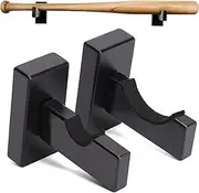 HUIRUMM Baseball Bat Display Case - Wall Mount Horizontal Rack, Wood Stand, Bracket With Felt Insert and Hidden Screws for Softball, Hockey Stick