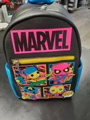 Funko POP! Marvel Black Light Mini Backpack Black Blue Yellow Hot Pink w/ Tags