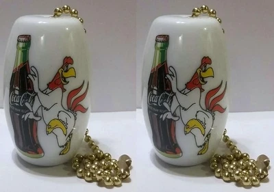 A Charming Set of 2 Foghorn Coke Ceiling Light/ Fan Pulls